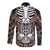 Personalised Polynesia Skull Long Sleeve Button Shirt With Boars Tusk Gold Arty Vibe - Wonder Print Shop