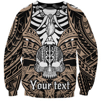 Unisex crewneck sweatshirt with boar skull graphic, gold and black tribal artwork
