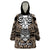 Personalised Polynesia Skull Wearable Blanket Hoodie With Boars Tusk Gold Arty Vibe - Wonder Print Shop