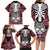 Personalised Polynesia Skull Family Matching Long Sleeve Bodycon Dress and Hawaiian Shirt With Boars Tusk Pink Arty Vibe LT9 - Wonder Print Shop