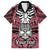 Personalised Polynesia Skull Family Matching Long Sleeve Bodycon Dress and Hawaiian Shirt With Boars Tusk Pink Arty Vibe LT9 - Wonder Print Shop