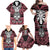 Personalised Polynesia Skull Family Matching Off Shoulder Maxi Dress and Hawaiian Shirt With Boars Tusk Pink Arty Vibe LT9 - Wonder Print Shop