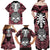 Personalised Polynesia Skull Family Matching Off Shoulder Maxi Dress and Hawaiian Shirt With Boars Tusk Pink Arty Vibe LT9 - Wonder Print Shop