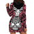 Personalised Polynesia Skull Hoodie Dress With Boars Tusk Pink Arty Vibe - Wonder Print Shop