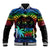 Fiji LGBT Baseball Jacket Love Is Love Tapa Pattern Rainbow Water Color LT9 - Wonder Print Shop