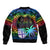 Fiji LGBT Bomber Jacket Love Is Love Tapa Pattern Rainbow Water Color LT9 - Wonder Print Shop