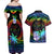 Fiji LGBT Couples Matching Off Shoulder Maxi Dress and Hawaiian Shirt Love Is Love Tapa Pattern Rainbow Water Color LT9 - Wonder Print Shop