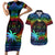 Fiji LGBT Couples Matching Short Sleeve Bodycon Dress and Hawaiian Shirt Love Is Love Tapa Pattern Rainbow Water Color LT9 - Wonder Print Shop