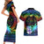 Fiji LGBT Couples Matching Short Sleeve Bodycon Dress and Hawaiian Shirt Love Is Love Tapa Pattern Rainbow Water Color LT9 - Wonder Print Shop