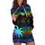 Fiji LGBT Hoodie Dress Love Is Love Tapa Pattern Rainbow Water Color - Wonder Print Shop