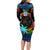 Fiji LGBT Long Sleeve Bodycon Dress Love Is Love Tapa Pattern Rainbow Water Color - Wonder Print Shop