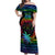 Fiji LGBT Off Shoulder Maxi Dress Love Is Love Tapa Pattern Rainbow Water Color - Wonder Print Shop