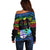 Fiji LGBT Off Shoulder Sweater Love Is Love Tapa Pattern Rainbow Water Color - Wonder Print Shop