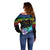 Fiji LGBT Off Shoulder Sweater Love Is Love Tapa Pattern Rainbow Water Color - Wonder Print Shop