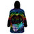 Fiji LGBT Wearable Blanket Hoodie Love Is Love Tapa Pattern Rainbow Water Color - Wonder Print Shop