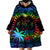 Fiji LGBT Wearable Blanket Hoodie Love Is Love Tapa Pattern Rainbow Water Color - Wonder Print Shop