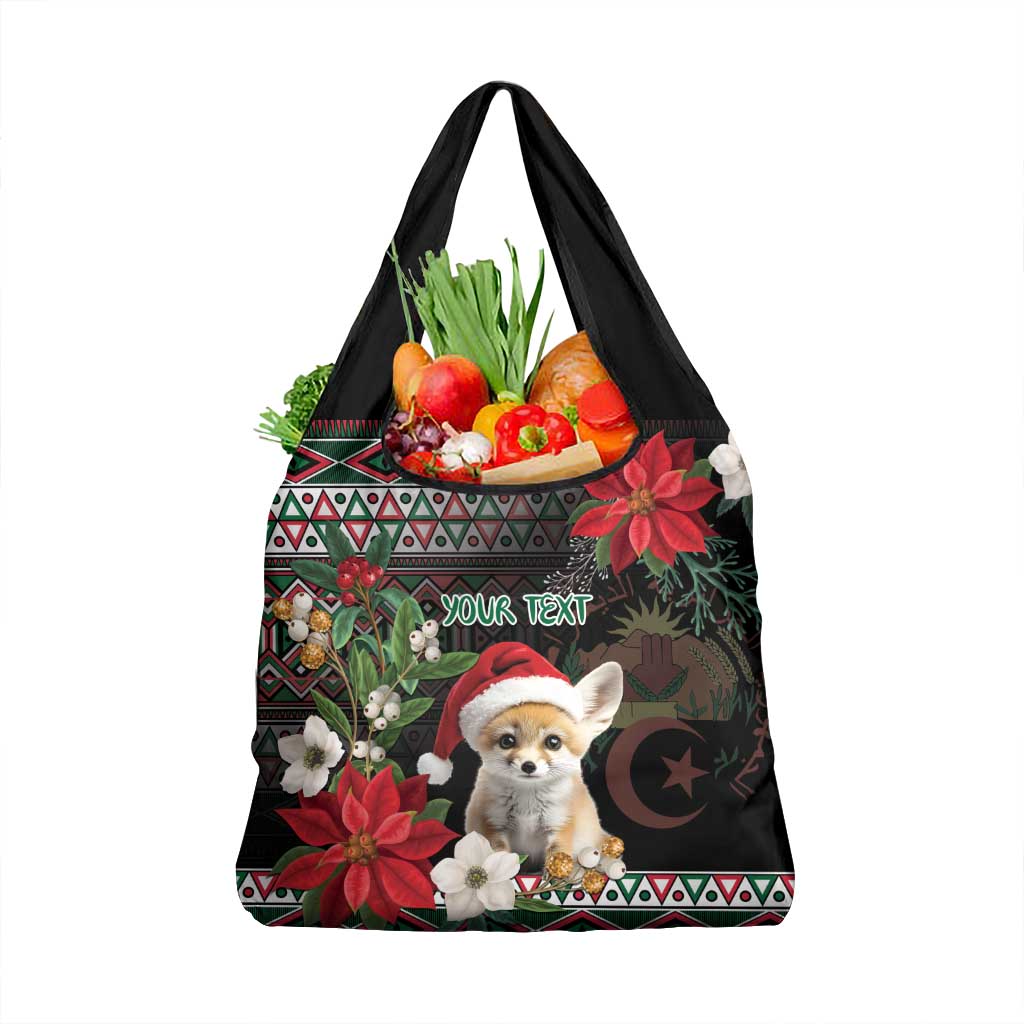 Algeria Christmas Personalized Grocery Bag Fennec Fox Santa and Traditional Pattern