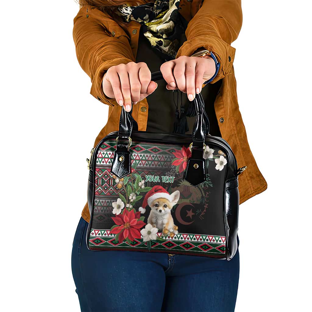 Algeria Christmas Personalized Shoulder Handbag Fennec Fox Santa and Traditional Pattern