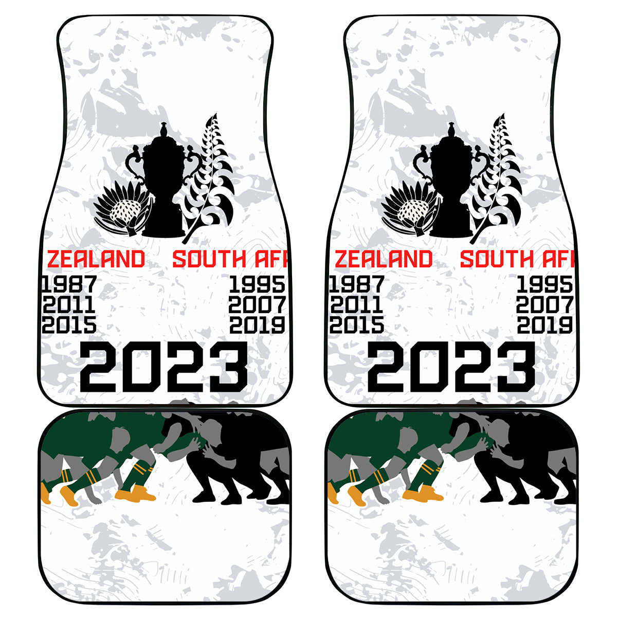 New Zealand South Africa Rugby Car Mats History Commemorative World Cup Winners Unique LT9 - Wonder Print Shop