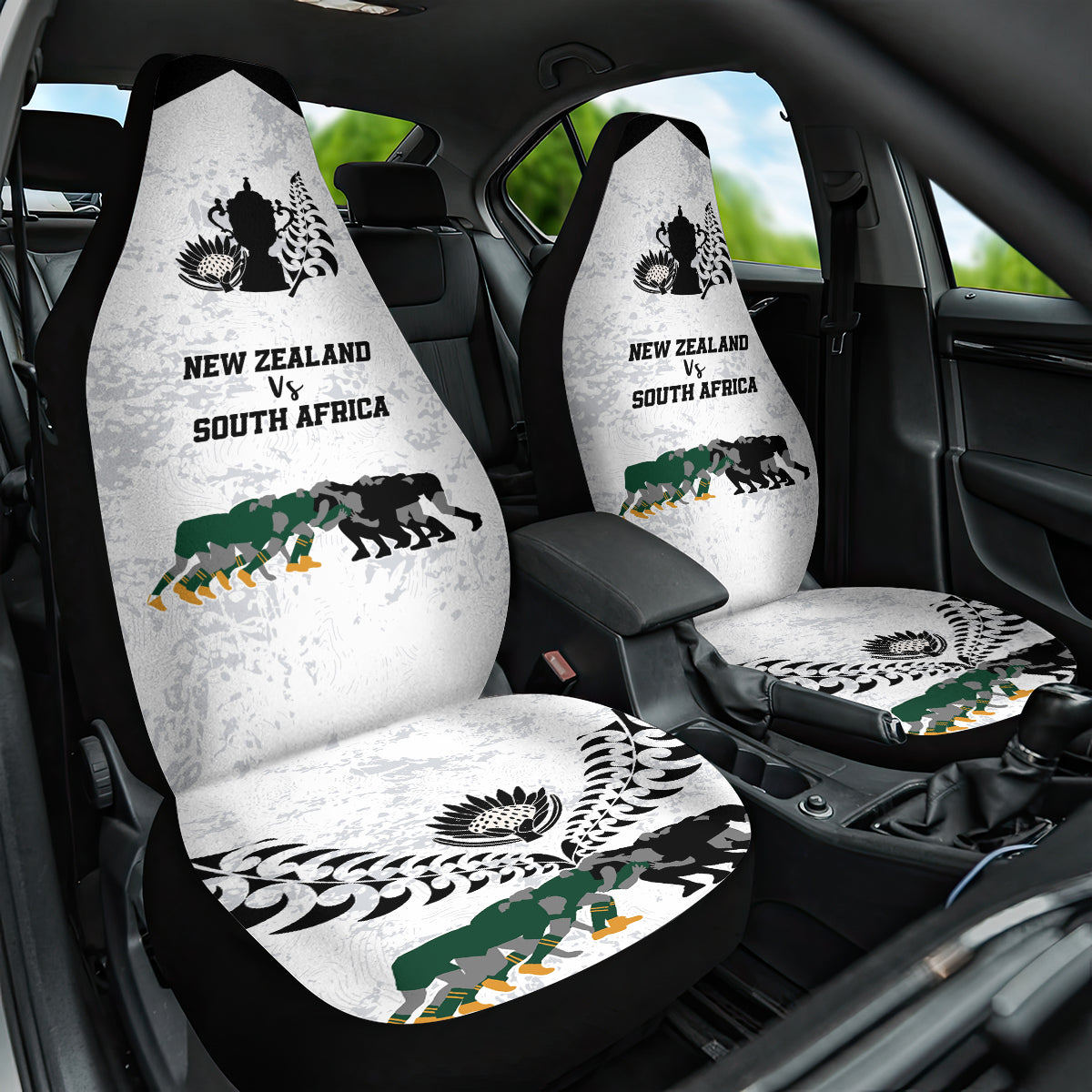 New Zealand South Africa Rugby Car Seat Cover History Commemorative World Cup Winners Unique LT9 - Wonder Print Shop