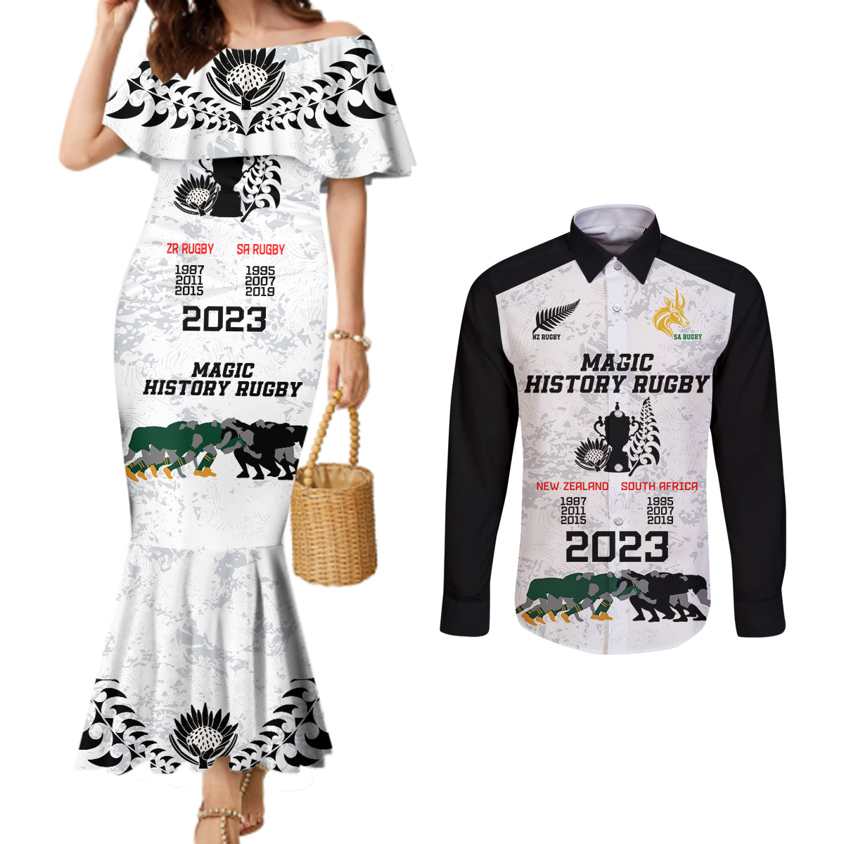 new-zealand-south-africa-rugby-couples-matching-mermaid-dress-and-long-sleeve-button-shirt-history-commemorative-world-cup-winners-unique