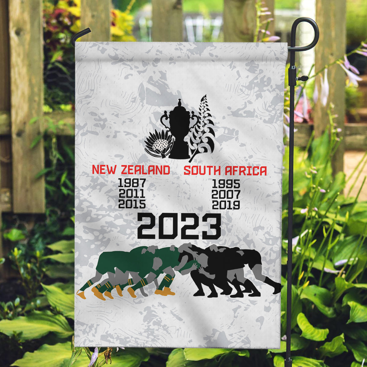 New Zealand South Africa Rugby Garden Flag History Commemorative World Cup Winners Unique - Wonder Print Shop