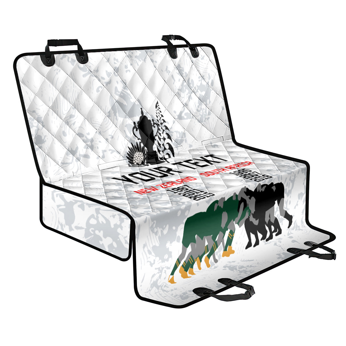 Custom New Zealand South Africa Rugby Back Car Seat Cover History Commemorative World Cup Winners Unique LT9 - Wonder Print Shop