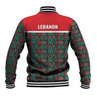 Lebanon Rugby Tree Crest Baseball Jacket Lebanese Cedar Geometric Heritage