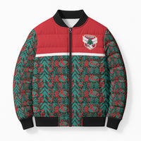 Lebanon Rugby Tree Crest Bomber Puffer Jacket Lebanese Cedar Geometric Heritage