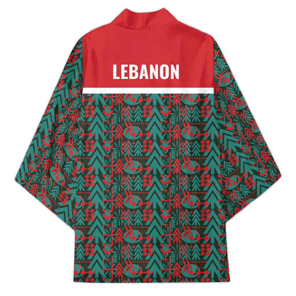 Lebanon Rugby Tree Crest Kimono Lebanese Cedar Geometric Heritage