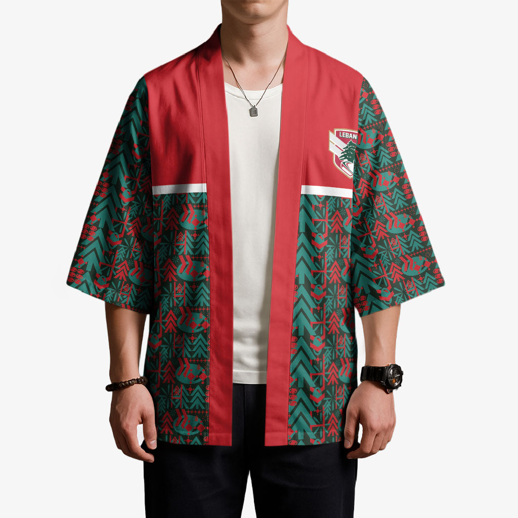 Lebanon Rugby Tree Crest Kimono Lebanese Cedar Geometric Heritage