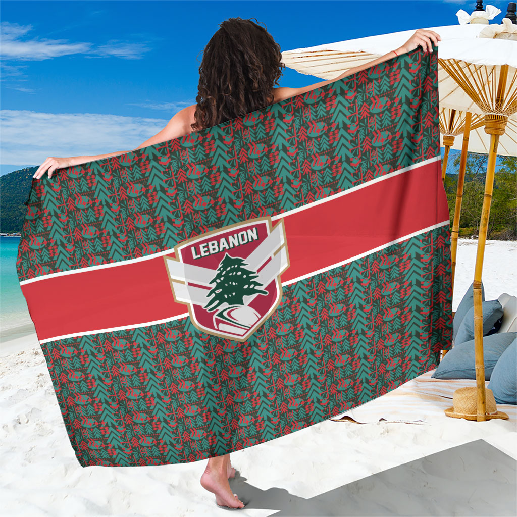 Lebanon Rugby Tree Crest Sarong Lebanese Cedar Geometric Heritage