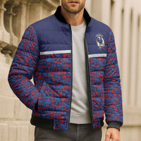 France Rugby Rooster Bomber Puffer Jacket Gallic Pride Tricolour Geometry