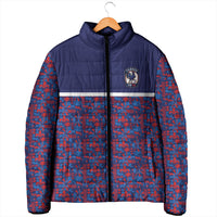 France Rugby Rooster Padded Jacket Gallic Pride Tricolour Geometry