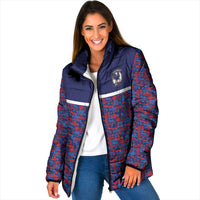 France Rugby Rooster Padded Jacket Gallic Pride Tricolour Geometry