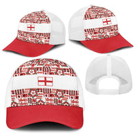 England Rugby Rose Baseball Net Cap Tudor Rose Lion Geometry