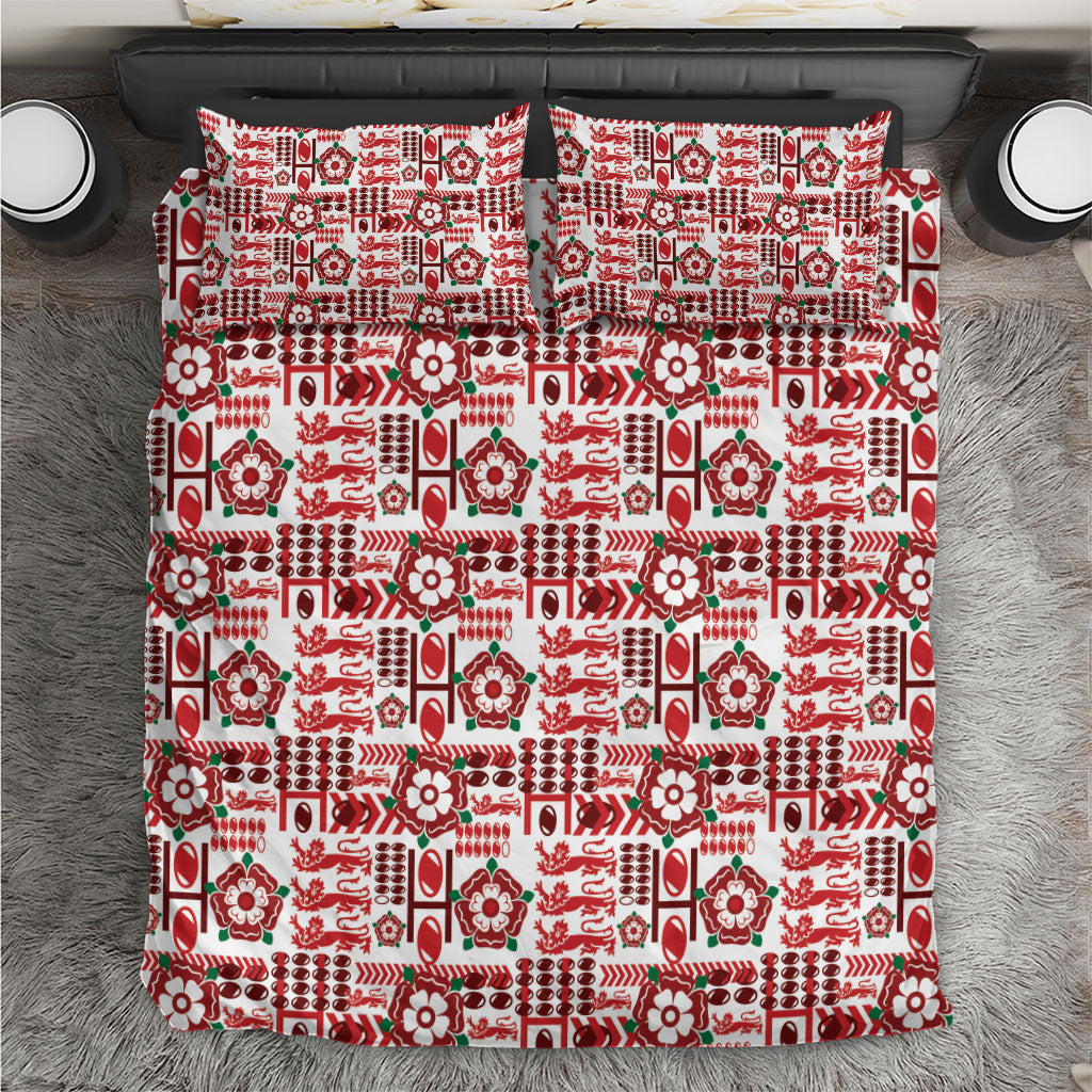 England Rugby Rose Bedding Set Tudor Rose Lion Geometry