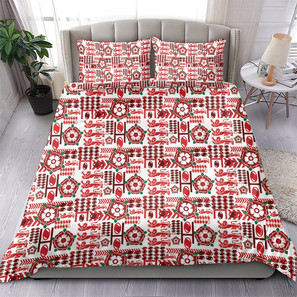 England Rugby Rose Bedding Set Tudor Rose Lion Geometry
