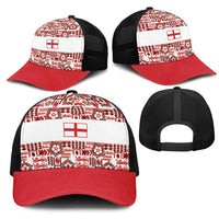 England Rugby Rose Mesh Trucker Cap Tudor Rose Lion Geometry