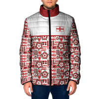 England Rugby Rose Padded Jacket Tudor Rose Lion Geometry