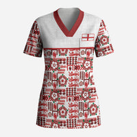 England Rugby Rose Scrub Top Tudor Rose Lion Geometry