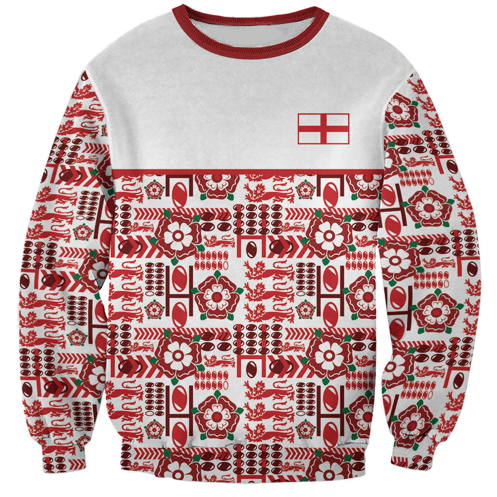 England Rugby Rose Sweatshirt Tudor Rose Lion Geometry