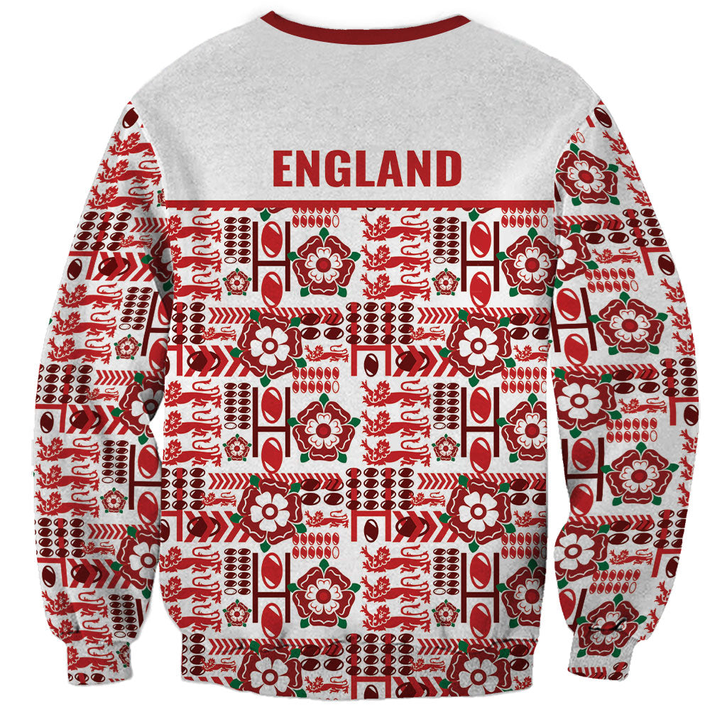 England Rugby Rose Sweatshirt Tudor Rose Lion Geometry