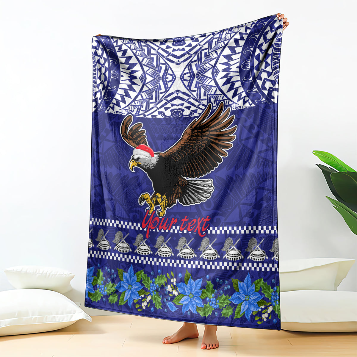 personalised-american-samoa-christmas-blanket-manuia-le-kerisimasi-polynesian-tribal