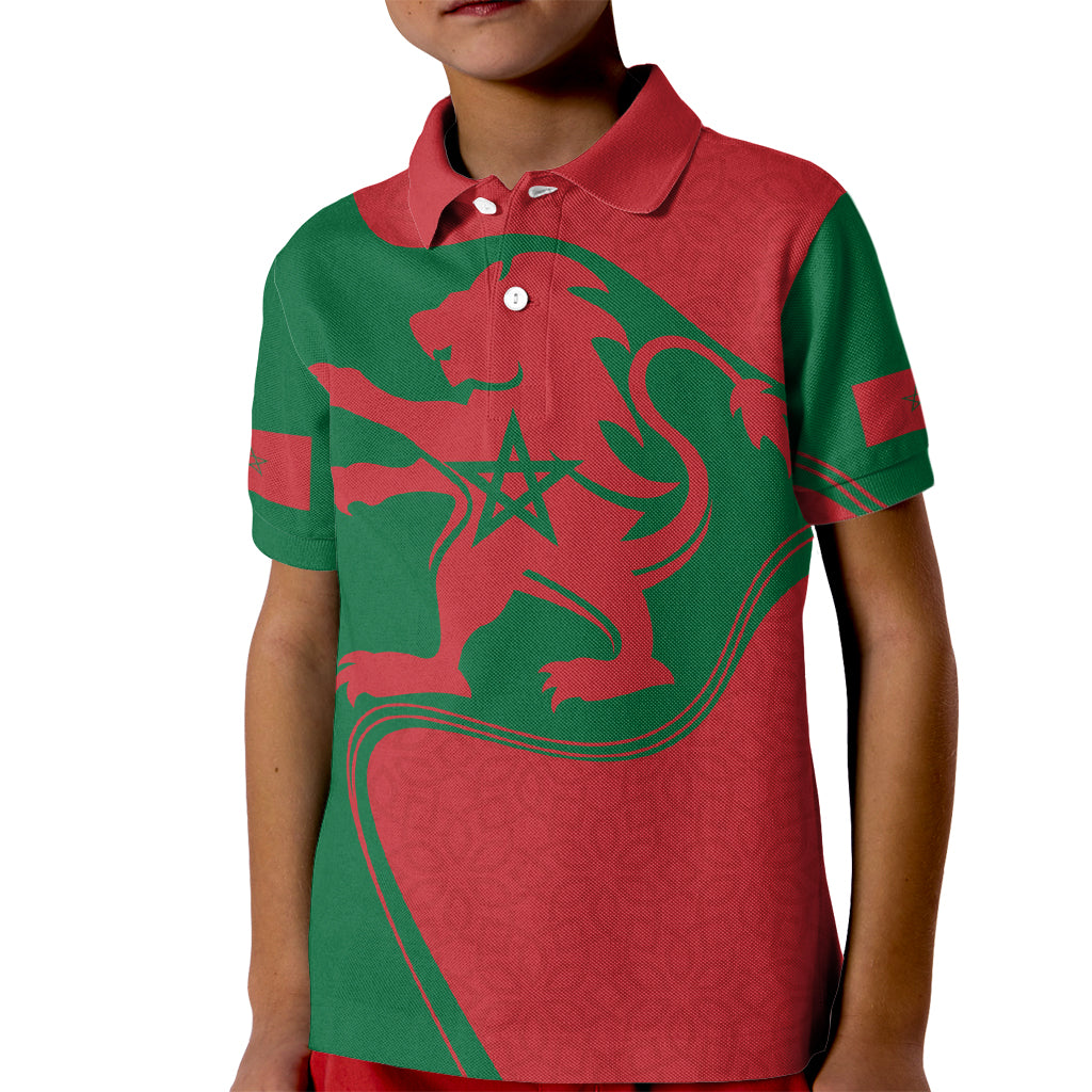 Morocco Proclamation Day With Flag Color Kid Polo Shirt - Wonder Print Shop