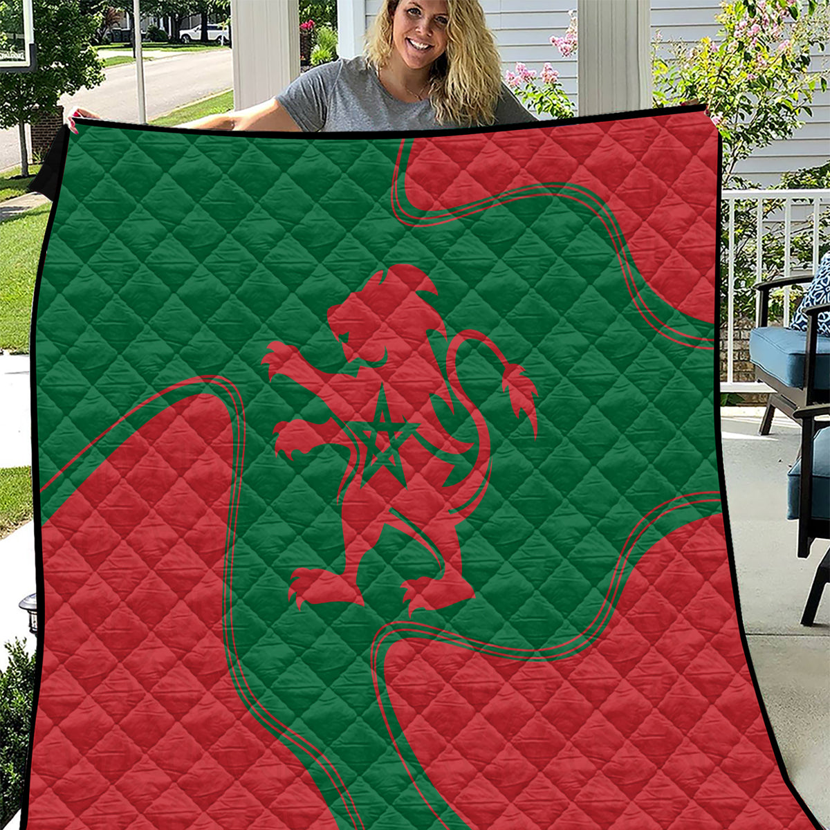 morocco-proclamation-day-with-flag-color-quilt