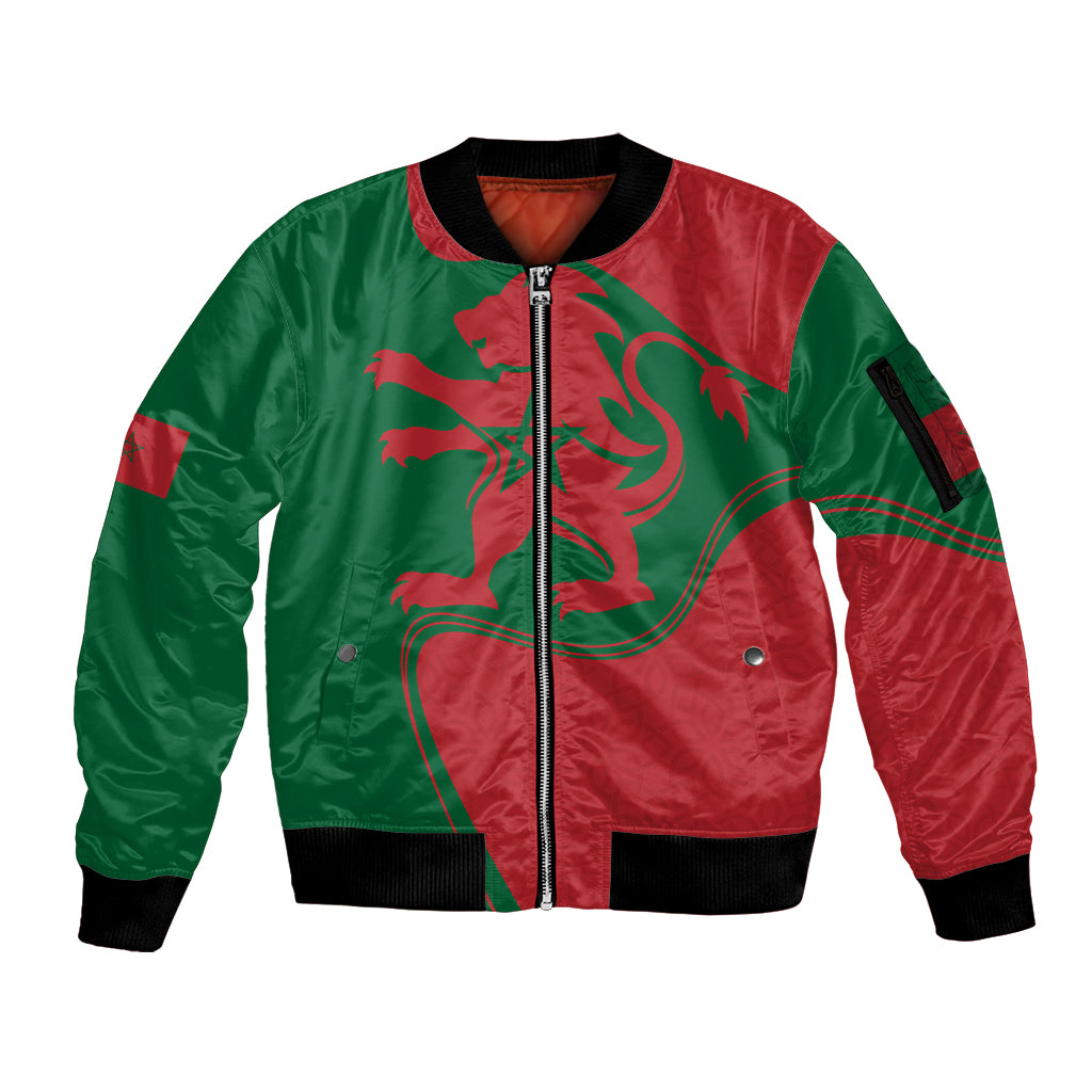 morocco-proclamation-day-with-flag-color-sleeve-zip-bomber-jacket