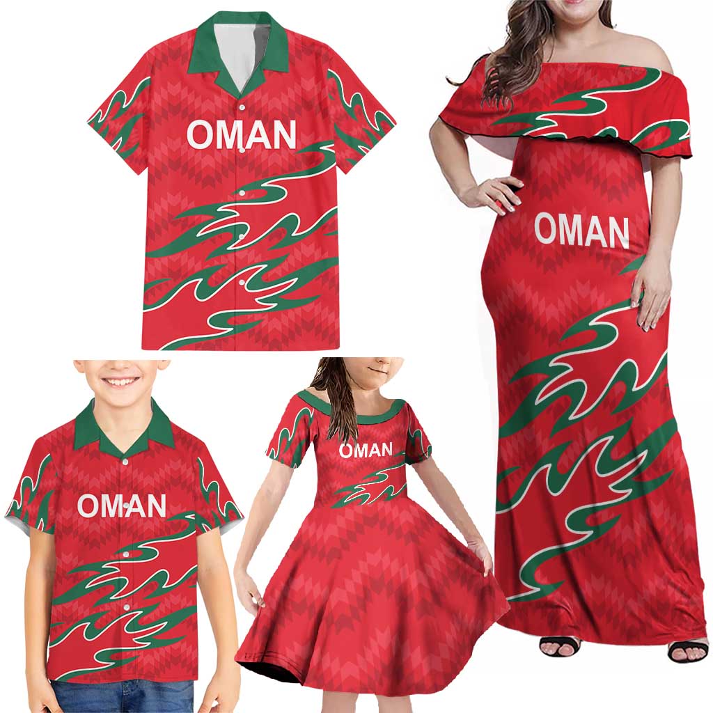 Custom Oman Cricket Family Matching Off Shoulder Maxi Dress and Hawaiian Shirt 2016 Vintage Away Retro LT9 - Wonder Print Shop