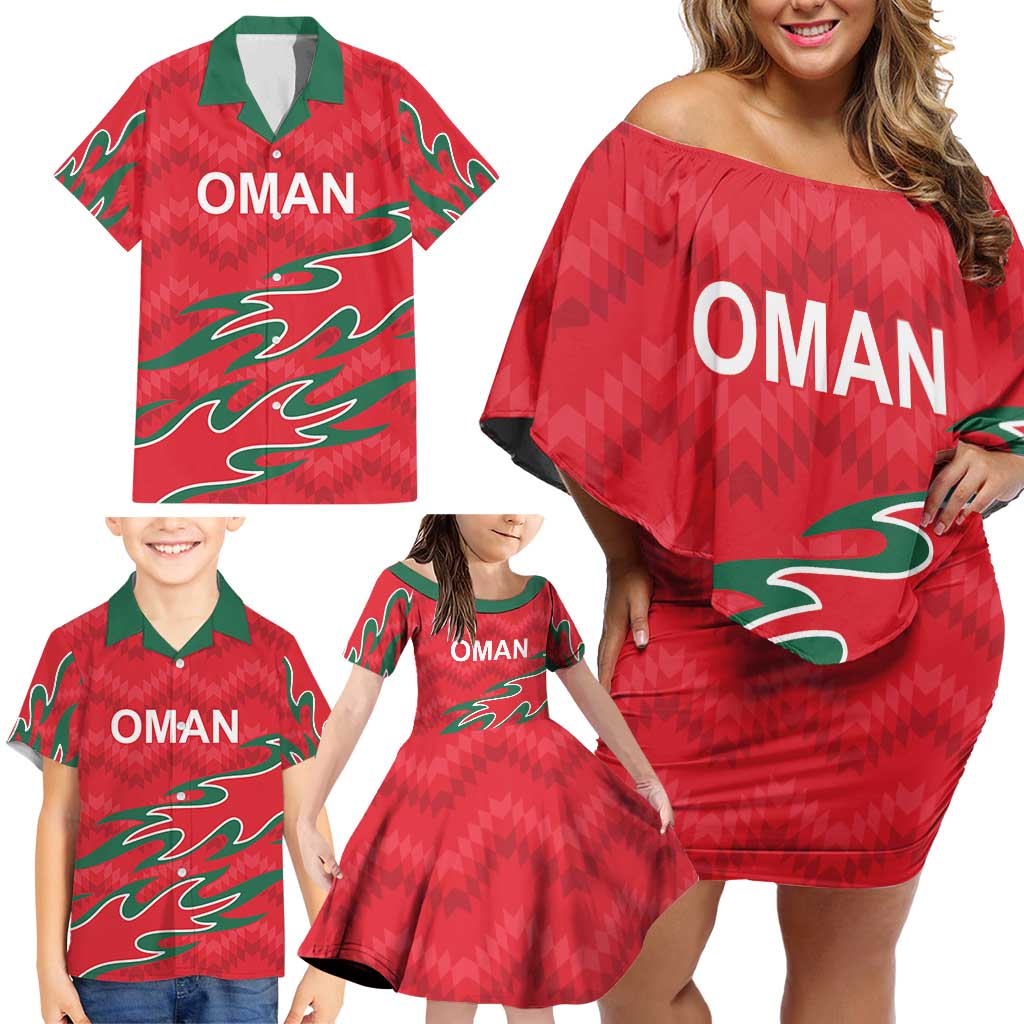 Custom Oman Cricket Family Matching Off Shoulder Short Dress and Hawaiian Shirt 2016 Vintage Away Retro LT9 - Wonder Print Shop