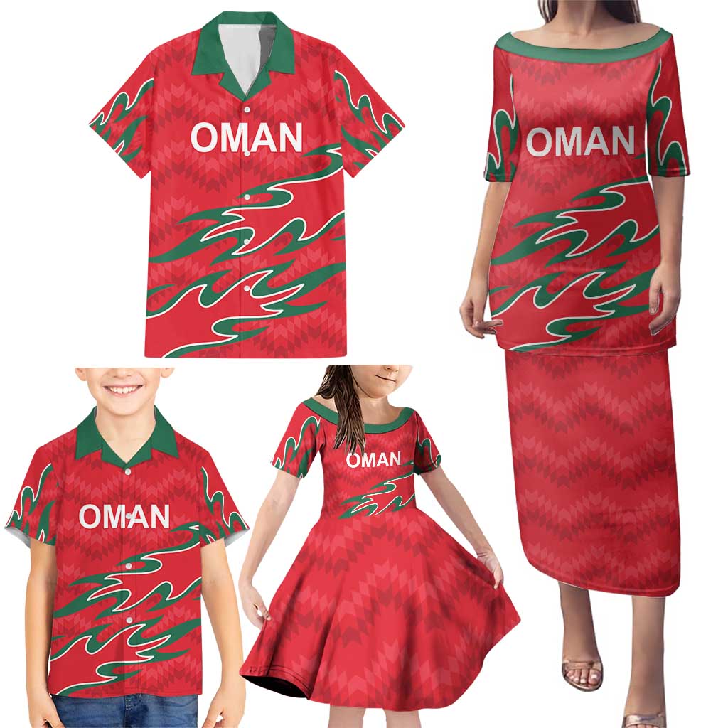 Custom Oman Cricket Family Matching Puletasi and Hawaiian Shirt 2016 Vintage Away Retro - Wonder Print Shop